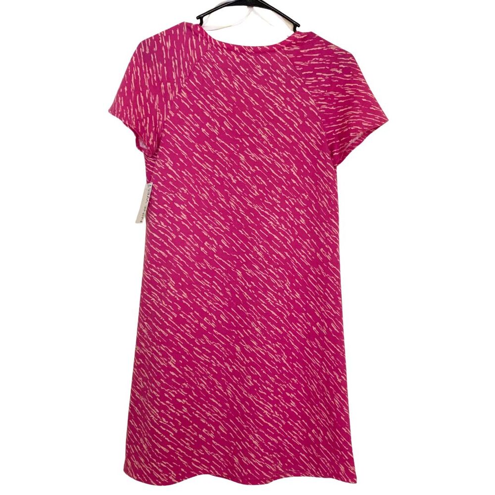 Nine West Pink Patterned Short Sleeve V-Neck A-line Midi Dress NWT Size XS - Picture 4 of 8